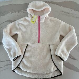 NWT Girls 1/4 Zip Sherpa Pullover Hoodie